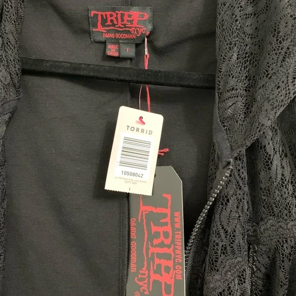 Torrid x Tripp NYC Lace Stretchy Hoodie Jacket - 1X - 14/16 - NEW - Picture 8 of 11
